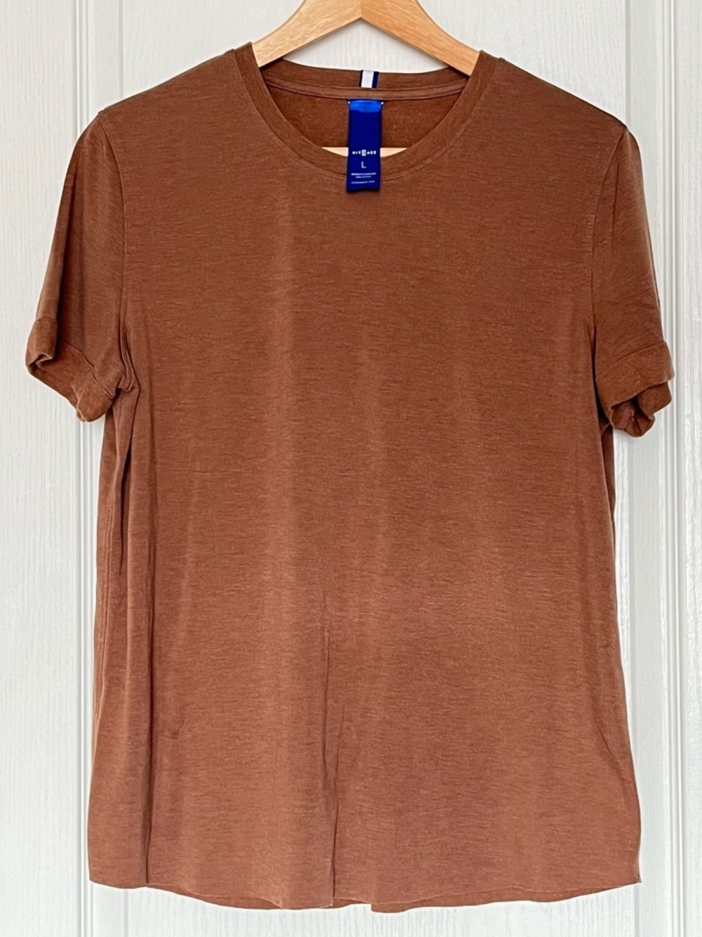 Kit and Ace Men's Crewneck Tee Brown Wool Blend L Travel Wear Sustainable
